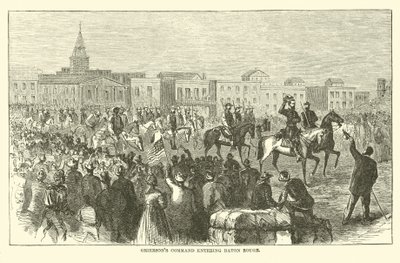 Comando de Grierson entrando en Baton Rouge, abril 1863 de American School