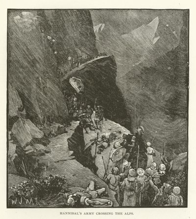 El ejército de Aníbal cruzando los Alpes de American School