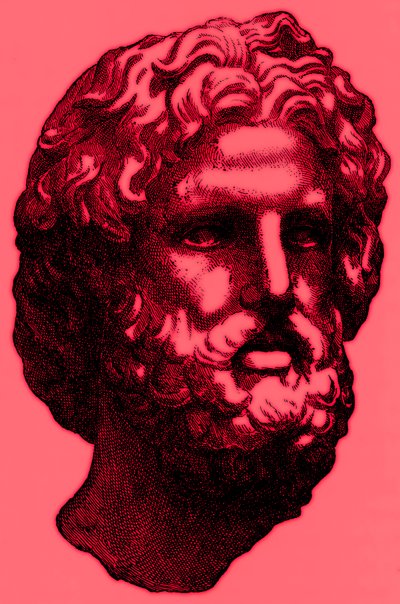 Cabeza de Zeus, ilustración de la Historia de Grecia de Victor Duruy, publicada en 1890 de American School