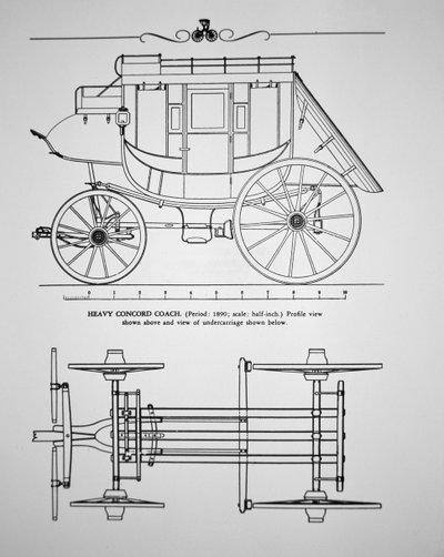 Pesado carruaje Concord de 1890 de American School