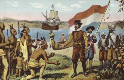 Henry Hudson desembarcando en Manhattan de American School