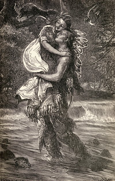 Hiawatha y Minnehaha, ilustración del poema 