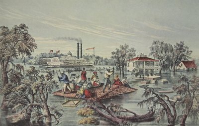 Alta marea en el Mississippi, pub. 1868 de American School