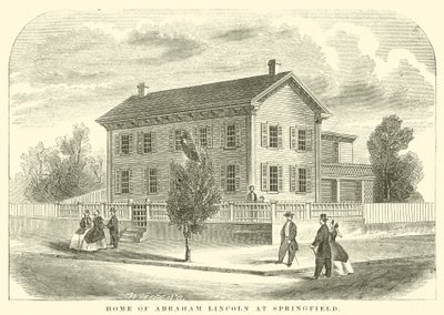Casa de Abraham Lincoln en Springfield (grabado) de American School