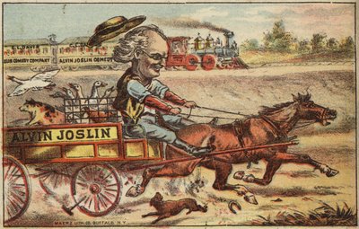 Caballo y carro persiguiendo tren de American School
