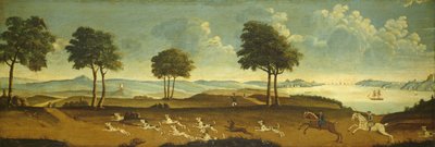 Escena de caza con un puerto, siglo XVIII de American School
