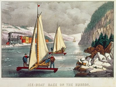 Carrera de barcos de hielo en el Hudson de American School