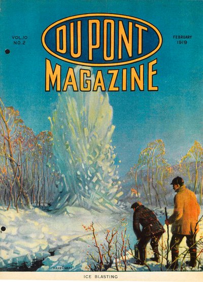 Explosión de Hielo, portada de la revista DuPont, febrero de 1919 de American School