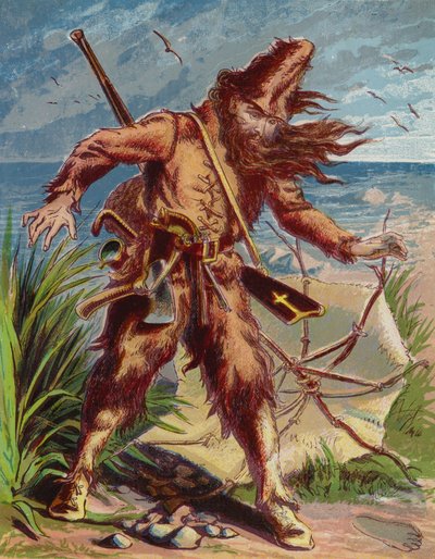 Ilustración para Robinson Crusoe de American School