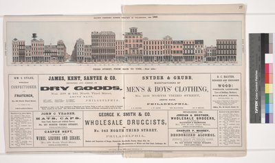 Ilustración del Directorio Panorámico de Negocios de Filadelfia de Baxter, 1860 de American School