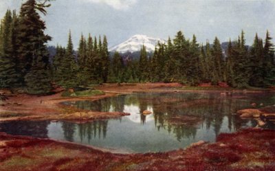 En las montañas de Oregón (litografia en color) de American School