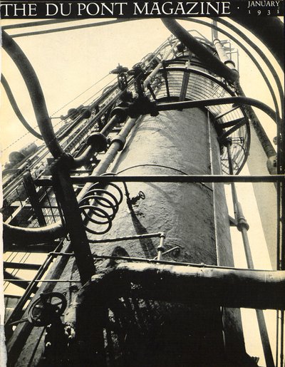 Planta industrial, portada de la revista DuPont, enero 1931 de American School