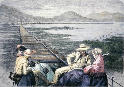 Coche de inspección en el Ferrocarril del Pacífico, c.1870 de American School