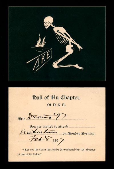 Invitación a una iniciación a la fraternidad Delta Kappa Epsilon de American School