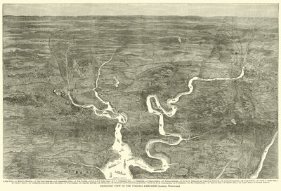 Vista isométrica de la campaña de Virginia, mirando hacia el oeste, junio 1864 de American School
