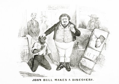 John Bull hace un descubrimiento (litografía) de American School