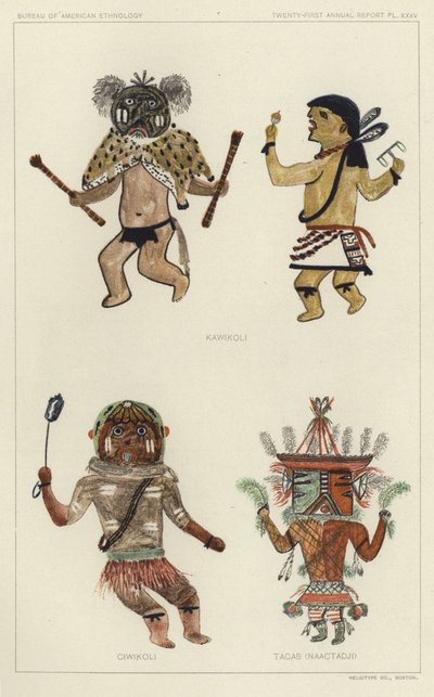 Kawikoli, Ciwikoli, Tacab (Naactadji) (litografía en color) de American School