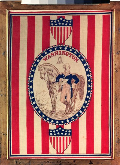 Pañuelo que representa un retrato ecuestre de cuerpo entero de George Washington, c.1876 de American School