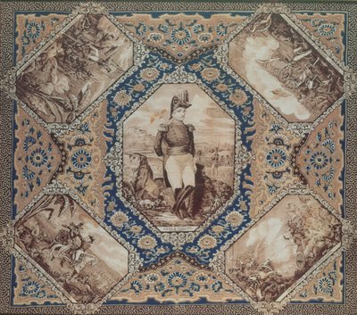 Pañuelo con retrato de Zachary Taylor y batallas de la Guerra Mexicana (1846-8), 1848 de American School