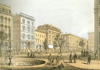 LaSalle Street desde Courthouse Square, de Chicago Illustrated, con descripciones literarias de James W. Sheahan, publicado por Jevne & Almini, Chicago, 1866-67 de American School