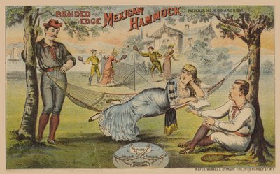 Dama balanceándose en una hamaca de American School