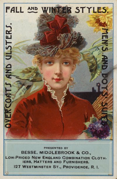 Dama con vestido rojo y sombrero de American School