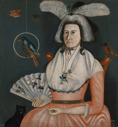 Dama con sus mascotas de American School