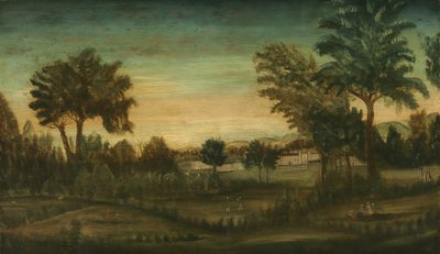 Paisaje con edificios, finales del siglo XVIII de American School