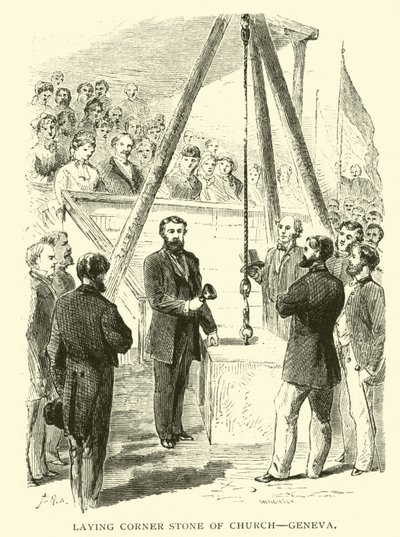 Colocación de la primera piedra de la Iglesia, Ginebra de American School