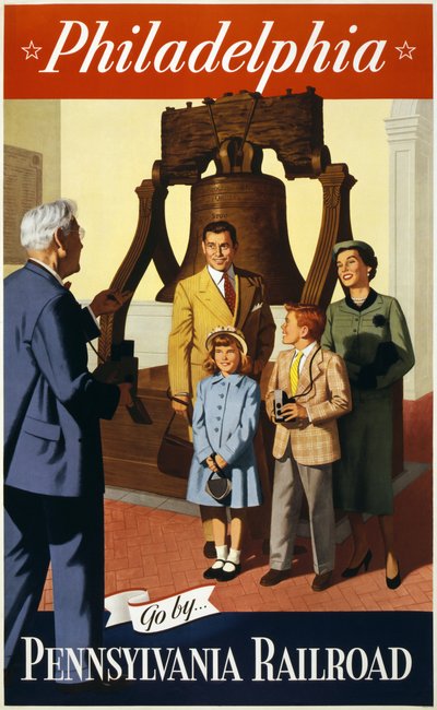 Póster de viaje de la Campana de la Libertad de American School