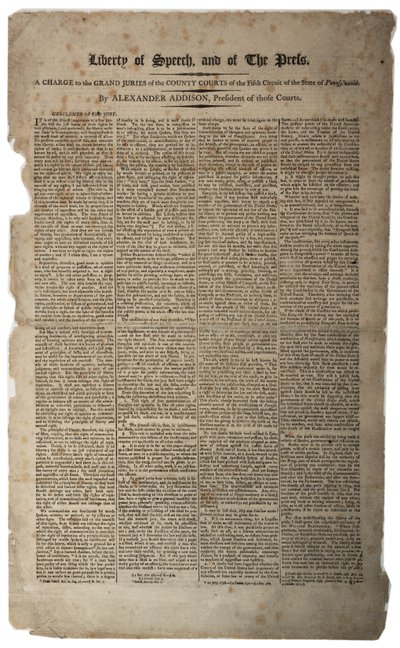 Libertad de Expresión y de Prensa, enero de 1799 de American School