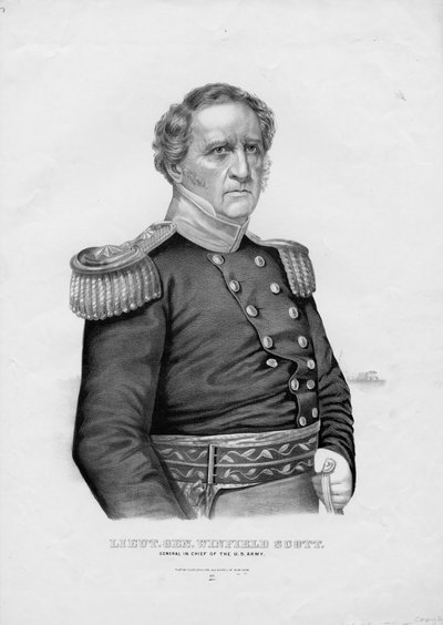 Teniente General Winfield Scott, General en jefe del Ejército de EE.UU. de American School