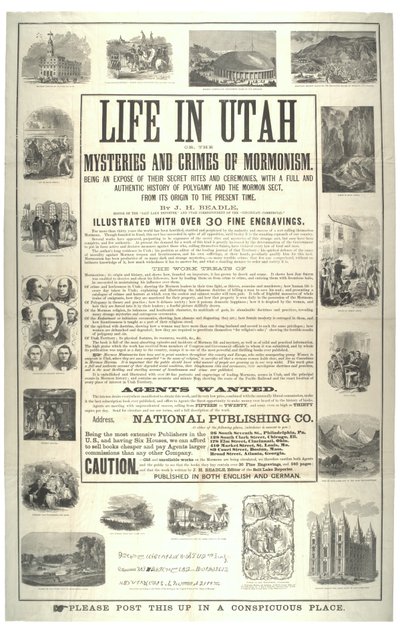 Vida en Utah o los misterios y crímenes del mormonismo; siendo una exposición de sus ritos y ceremonias secretas, c.1870 de American School