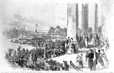 Recepción de la Casa Blanca de Lincoln para el Emperador Napoleón (1808-73) de Frank Leslies Illustrated Newspaper, 17 de agosto de 1861 de American School