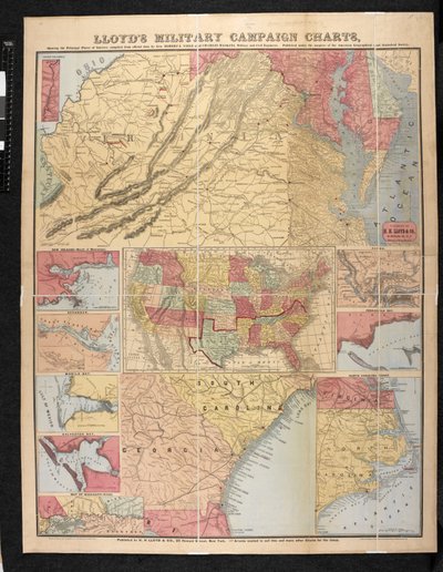 Cartas de campaña militar de Lloyd, que muestran los principales lugares de interés de American School