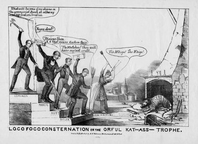 Consternación de Loco Foco, o, La orrible catástrofe, publicado por H R Robinson, Nueva York, c.1838 de American School