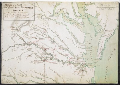 MARCHA del EJÉRCITO al mando del Teniente General EARL CORNWALLIS en VIRGINIA, desde la JUNCIÓN en Petersburg el 20 de mayo, hasta su llegada a Portsmouth el 12 de julio de 1781. de American School