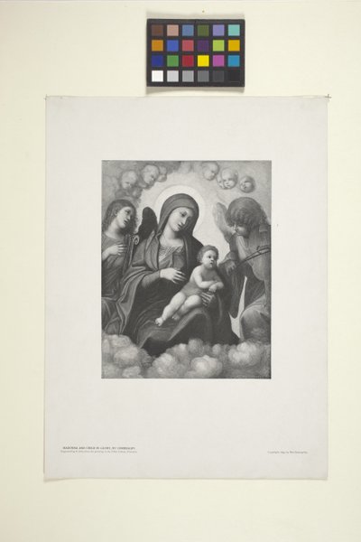 Virgen con el Niño en la Gloria (tinta) de American School