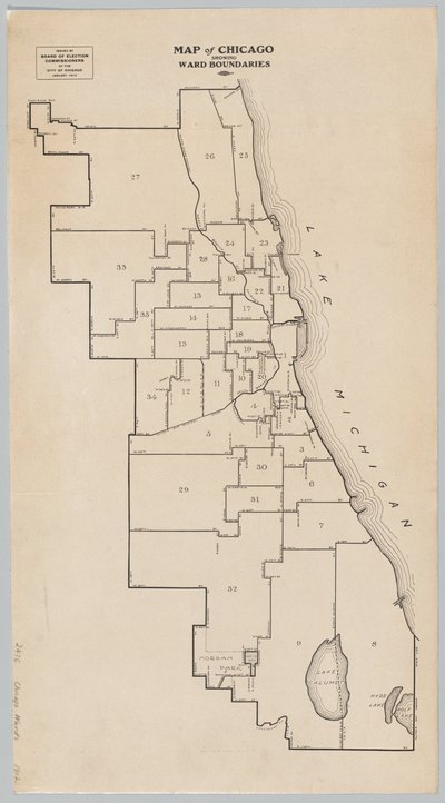 Mapa de Chicago mostrando los límites de los distritos de American School