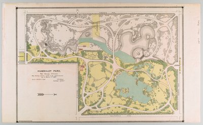 Mapa del Parque Humboldt que muestra mejoras del parque, Chicago, Illinois de American School
