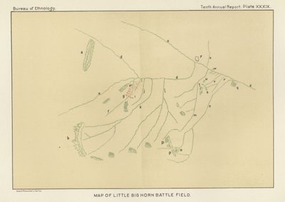 Mapa del Campo de Batalla de Little Big Horn de American School