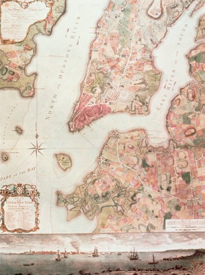 Mapa de Nueva York en 1766-67 de American School