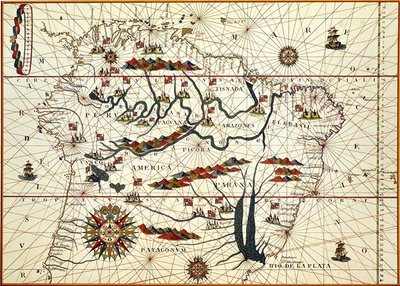 Mapa de América del Sur en 1582 de American School