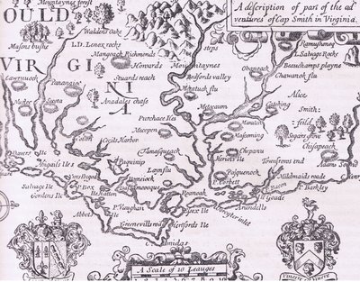 Mapa de Virginia, ilustración de la Historia de los Estados Unidos de Cassell, publicada por Petter & Galpin c.1890 de American School