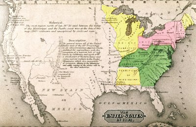Mapa de los Estados Unidos en 1803, de 