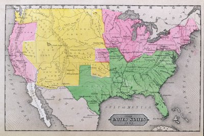 Mapa de los Estados Unidos en 1861, de 