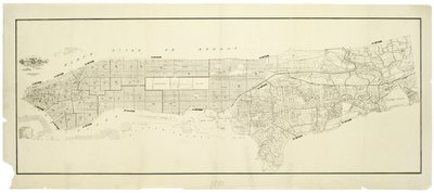 Mapa de la ciudad de Nueva York, realizado bajo la dirección de los Comisionados del Departamento Metropolitano de Bomberos, mostrando la ubicación de los edificios en posesión y uso del Departamento Metropolitano de Bomberos y del Departamento Metropolita de American School