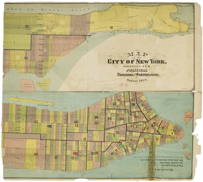 Mapa de la ciudad de Nueva York, mostrando sus divisiones políticas y subdivisiones de American School
