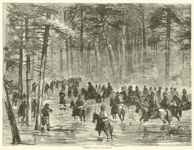 Marchando a través de los pantanos, enero 1865 de American School