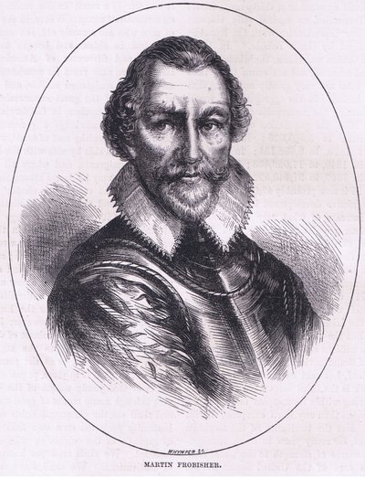 Martin Frobisher, ilustración de la Historia de los Estados Unidos de Cassell, publicada por Petter & Galpin c.1890 de American School